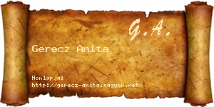 Gerecz Anita névjegykártya